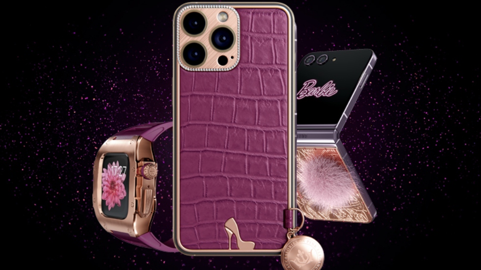 Caviar presents iPhone 15 and Samsung Z Flip 5 in Barbiecore style